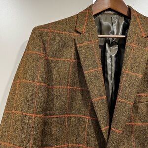 Samuel Windsor 44S Men’s Check Windowpane Tweed Blazer Sport Jacket